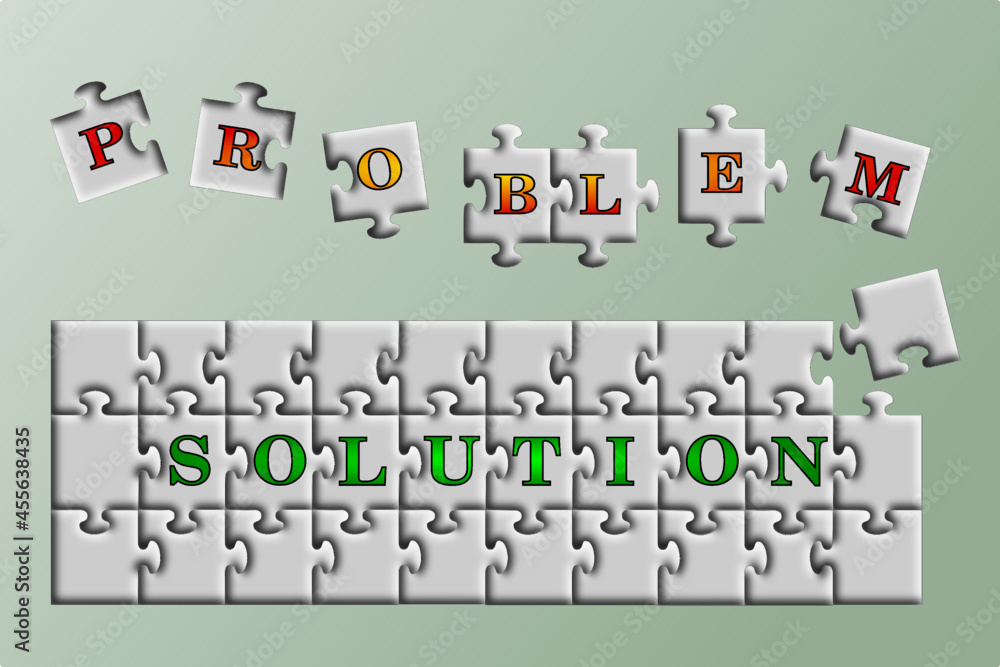 Fototapete social network concept. there is always a solution to the problem. puzzle with the word problem do n