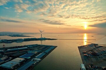 Osaka prefecture- Osaka city, Japan
Osaka Harbor and Landmark Tower,sunset