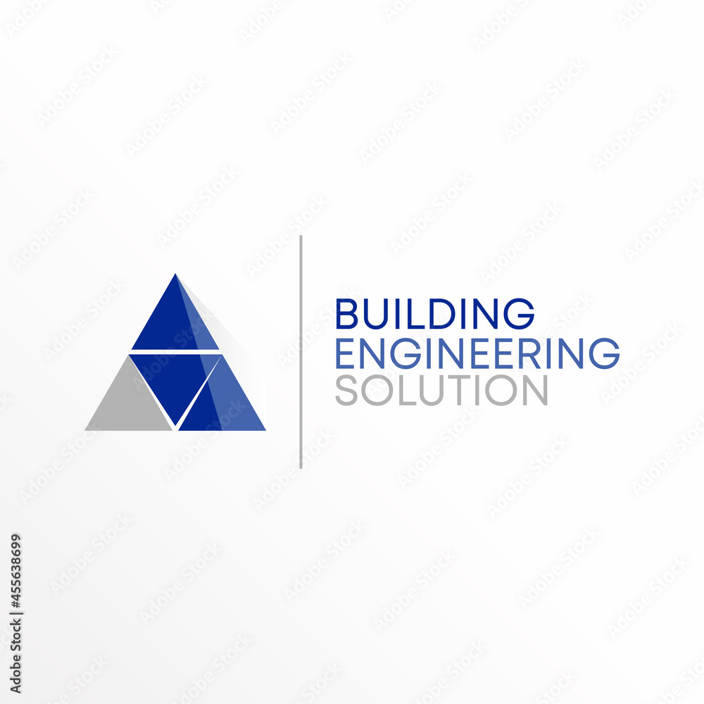 Poster simple 4 triangles with cutting building image graphic icon logo design abstract concept vector stoc