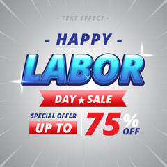 Happy Labor Day Sale Text Effect