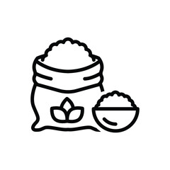 Black line icon for flour