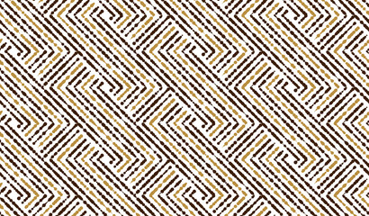 Abstract geometric pattern with stripes, lines. Seamless vector background. Gold and black ornament. Simple lattice graphic design