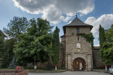 Fototapeta premium Romania, Moldovita Monastery,September ,2017,entrance tower
