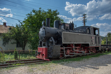 Fototapeta na wymiar Old Train. near Sucevita Monastery, Romania,october,2017