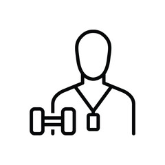 Black line icon for trainer