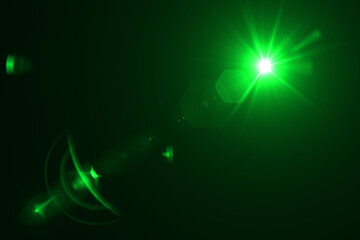 Beautiful optical lens flare effect and bokeh on black blackground