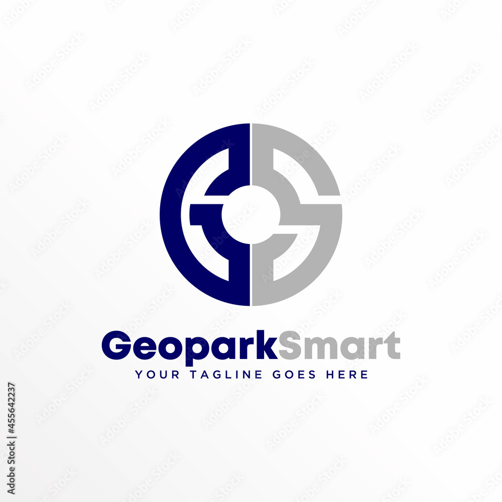 Aufkleber letter or word gs or sg font in circle image graphic icon logo design abstract concept vector stock.
