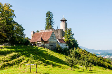 Arlesheim, Schloss Birseck, Ermitage, Dornach, Birseck, Landwirtschaft, Wald, Spazierweg, Wanderweg, Baselland, Sommer, Schweiz
