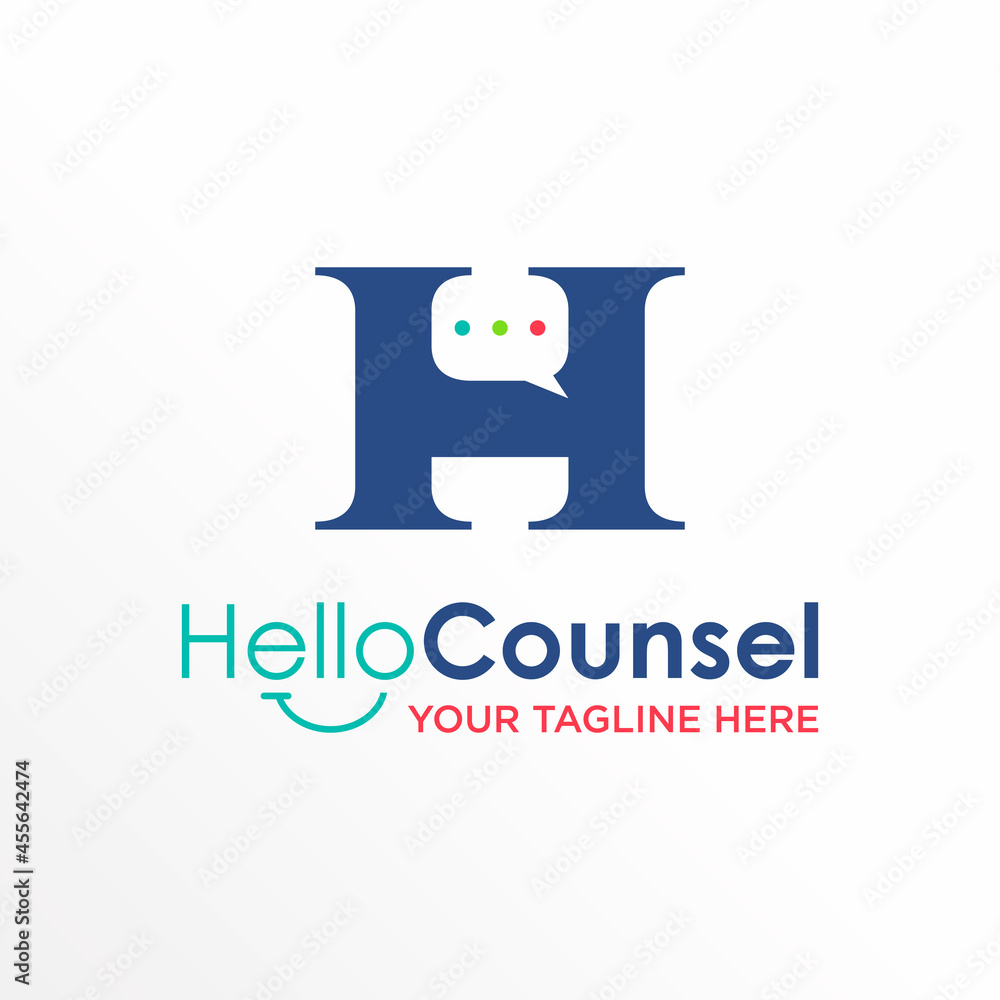 Aufkleber letter or word h serif font with chat image graphic icon logo design abstract concept vector stock. 