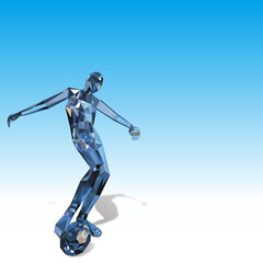 ダイヤモンドイメージ　サッカーボールを蹴る人　2