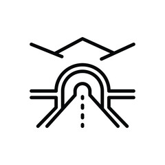 Black line icon for tunnel