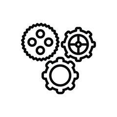 Black line icon for mechanisms
