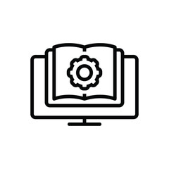 Black line icon for manual