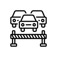 Black line icon for block