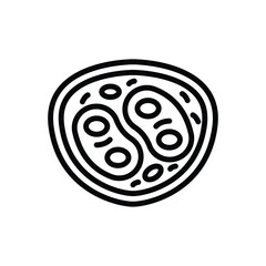 Black line icon for cells