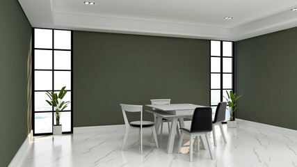 green modern office meeting room for company wall logo mockup