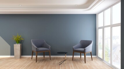 office wooden lobby waiting room for company wall logo mockup