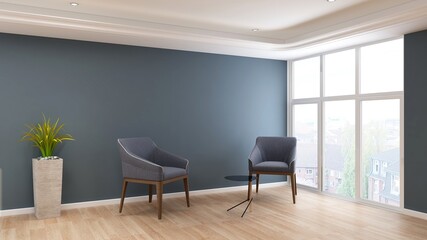 modern office lobby waiting room for company logo mockup