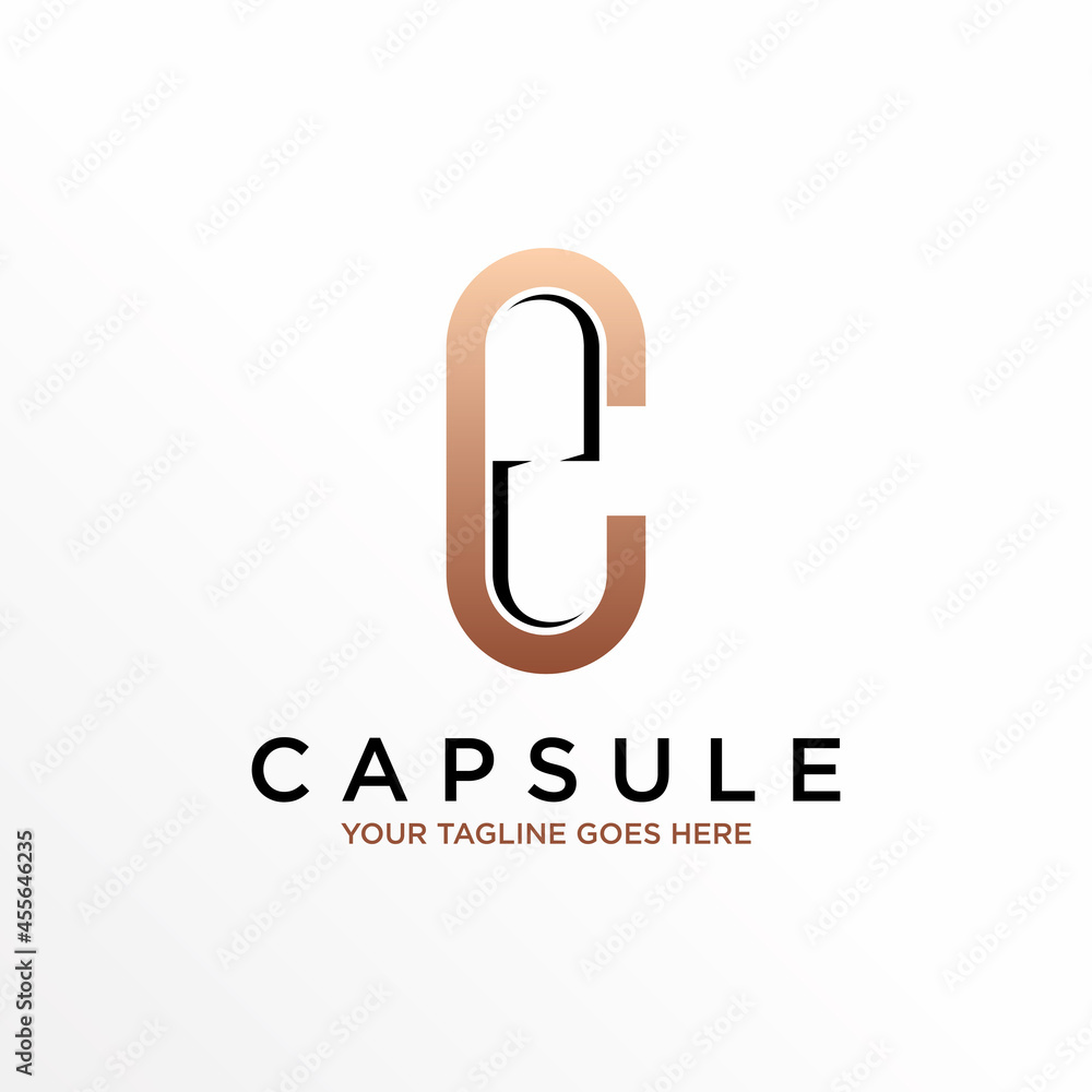 Poster letter or word c font like capsule image graphic icon logo design abstract concept vector stock. can