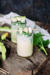 Cold melon and mint cocktail.