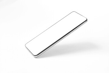 Mobile phone with blank screen on white background