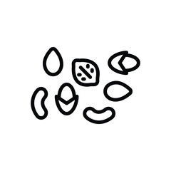 Black line icon for nuts