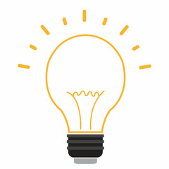 Simple light bulb line icon isolated on background. Idea sign concept
