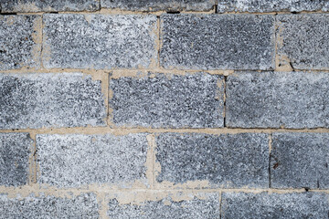 Сinder block wall background. Pattern of textured grey brick.