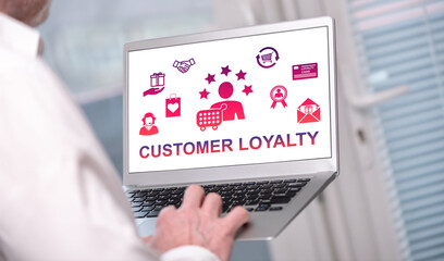 Customer loyalty concept on a laptop screen