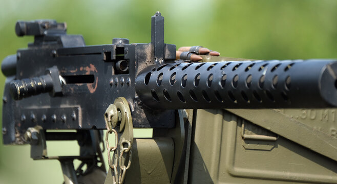 Second world war American Browning 30 calibre infantry machine gun.