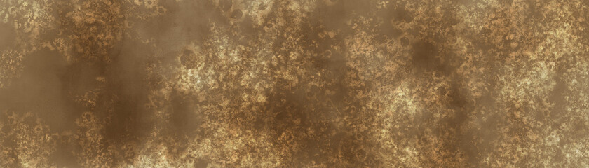 Old medium brown paper parchment background design with distressed vintage stains and ink spatter and elegant antique beige color. 