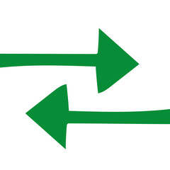 Handgezeichnetes Austausch-Symbol in grün