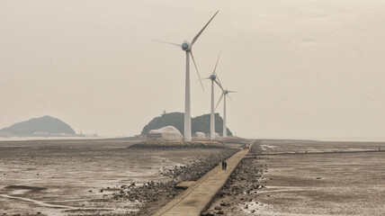 Wind power plant on the west coast of Korea