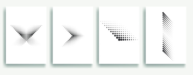 Modern minimal posters .Linear halftone dots Design .elements for your design. vector illustration