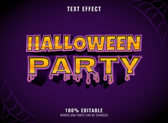 halloween party with melted effect editable text effect