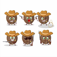 Cool cowboy walnuts cartoon character with a cute hat