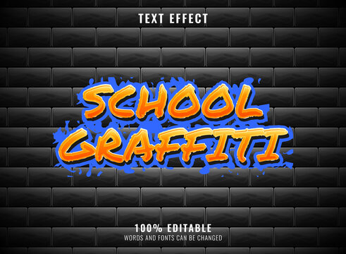 School Graffiti Art Editable Text Effect