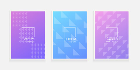 Minimal cover design template. Modern colorful abstract geometric gradient background.