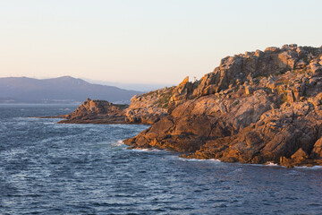 Blue sea at sunset