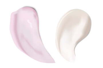 Cream texture stroke isolated on transparent background. Facial creme, foam, gel or body lotion skincare icon.