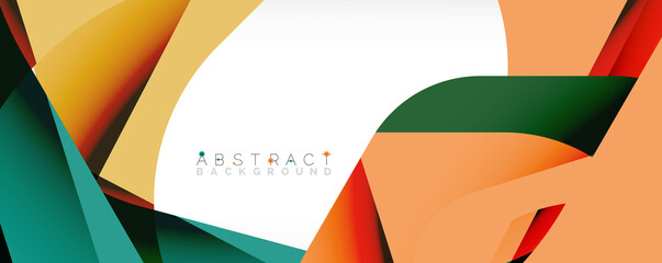 Obraz premium Geometric abstract background - multicolored abstract shapes on white. Vector Illustration For Wallpaper, Banner, Background, Landing Page