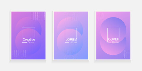 Minimal cover design template. Modern colorful abstract geometric gradient background.