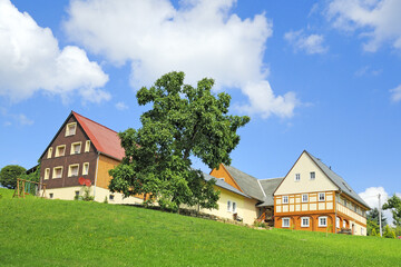 Fototapeta na wymiar Umgebindehaus in der Oberlausitz