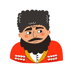 Georgian male man traditional costume vector icon