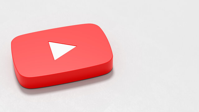 Youtube Logo on Light Grey Background with Copy space