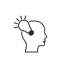 Idea head icon isolated on white background