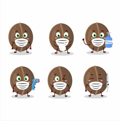 A picture of walnuts cartoon design style keep staying healthy during a pandemic