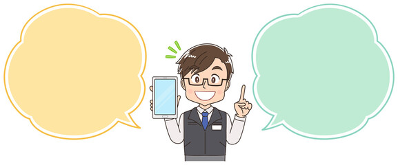 電機屋・家電量販店の店員の男性