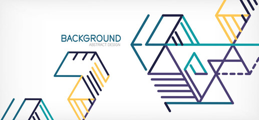 Abstract background. Color lines on white background. Linear abstract composition. Techno or business concept for wallpaper, banner, background, landing page