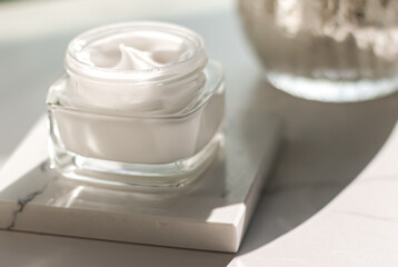Face cream moisturiser as skincare and bodycare luxury product, home spa and organic beauty...